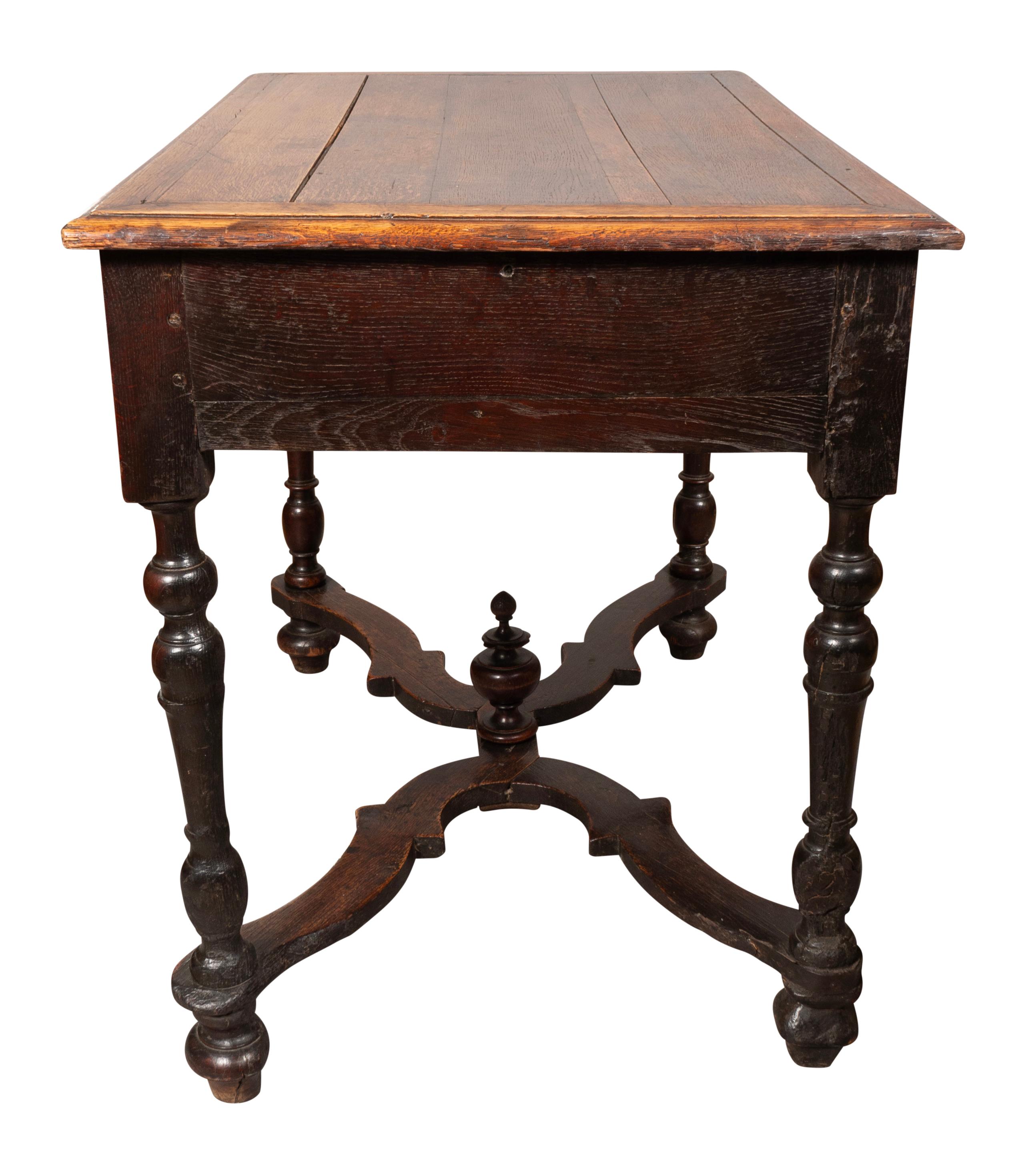 French Baroque Oak Side Table For Sale 2