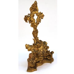 French Baroque Reliquary of the Holy Cross in Gilded Wood