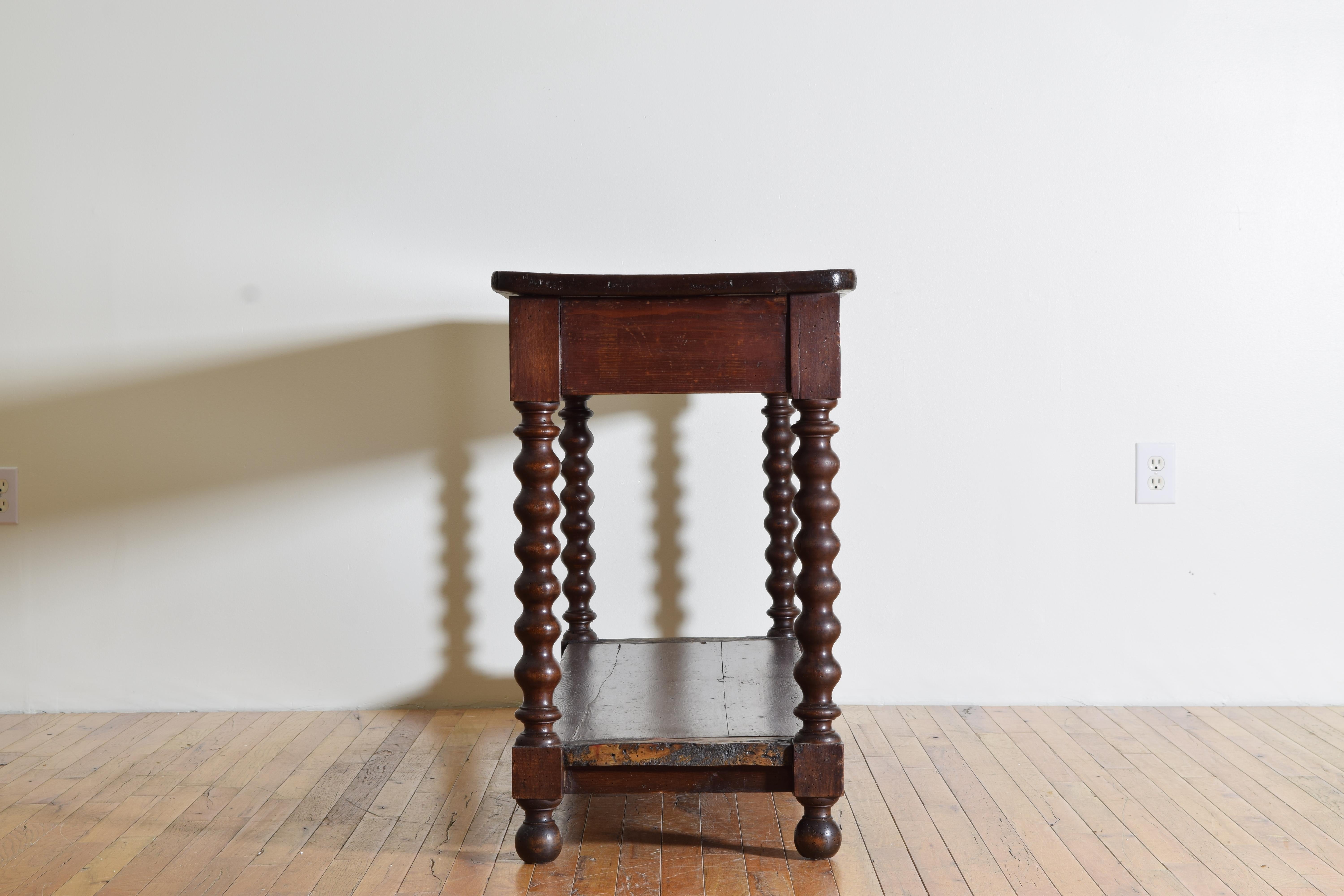 French Baroque Revival Period Turned Oak Sofa or Console Table, Mid-19th Century 1