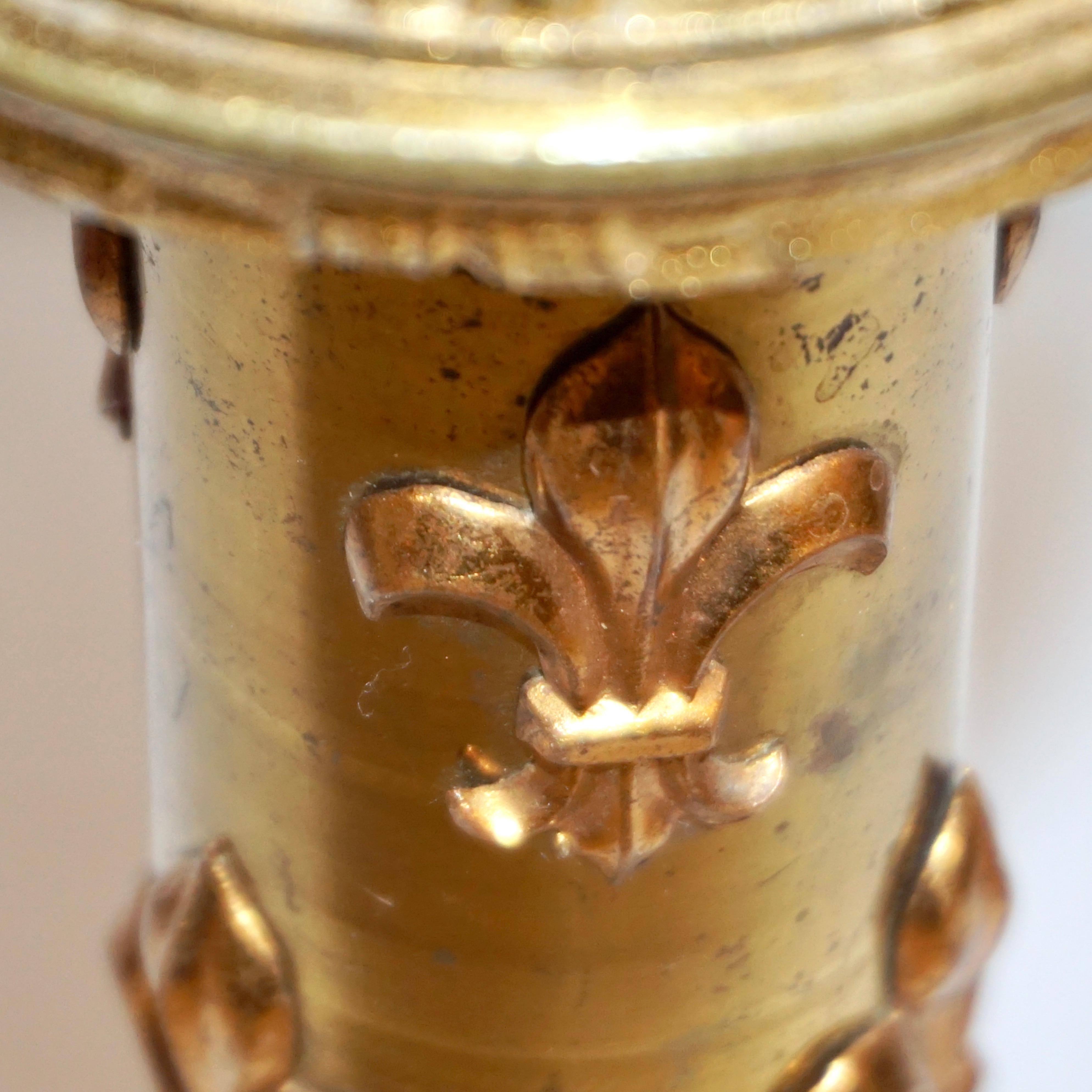 French Baroque Revival Tall Gilt Bronze Ormolu Pricket Candlestick, 1880s 9
