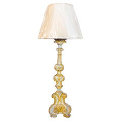 Lampe chandelier de style baroque français des années 1870 sculptée, peinte et dorée à la feuille