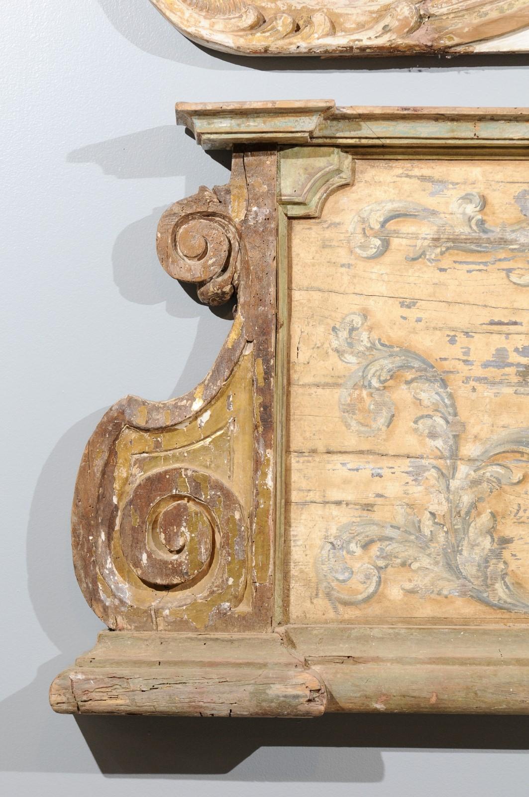 Carved French Baroque Style Architectural Fragment with Volutes, Late 19th Century