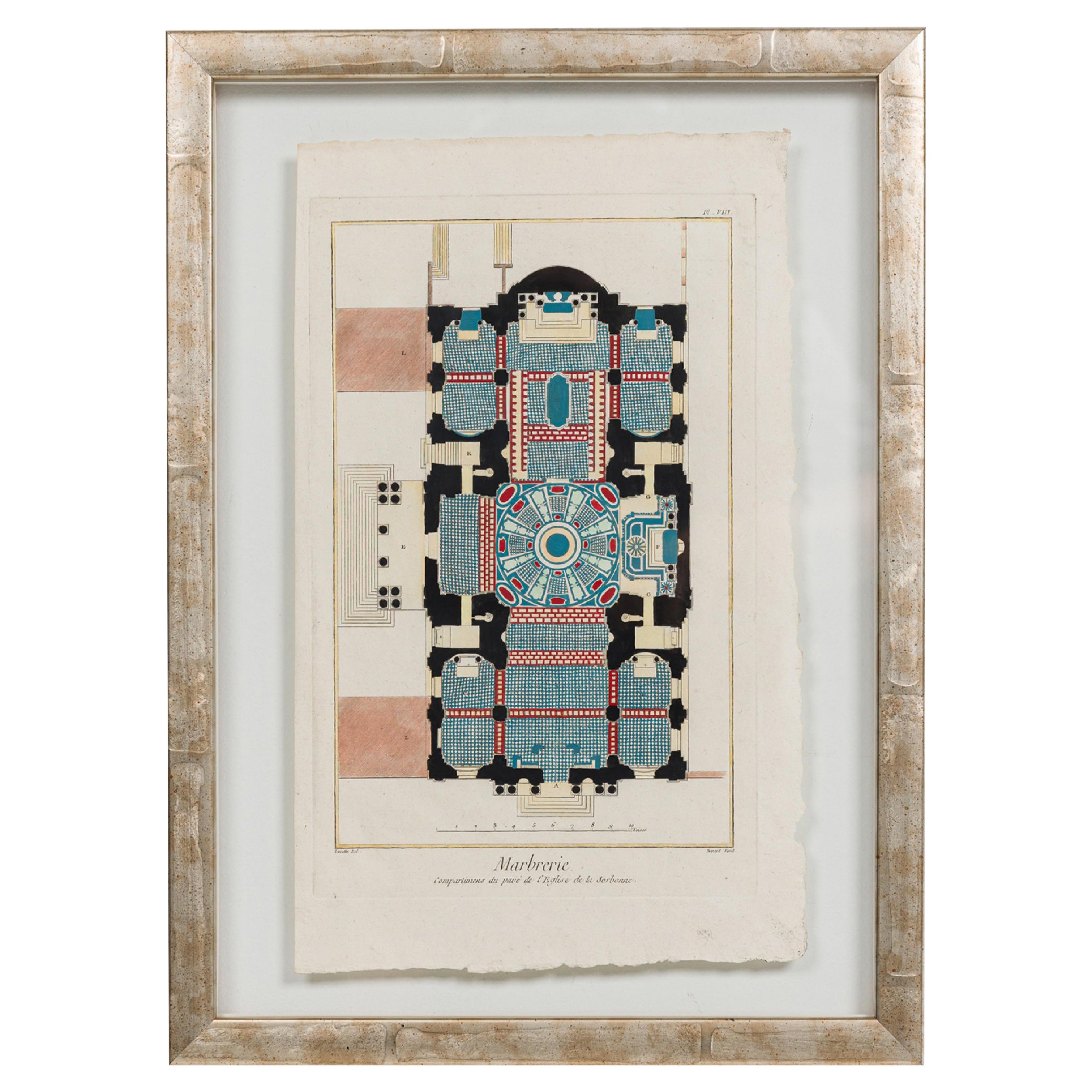 French Baroque Style Architectural Stonework Plans for the Sorbonne Chapel