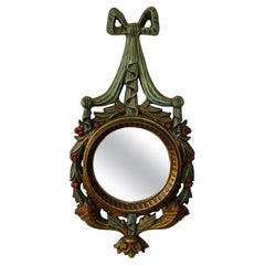 French Baroque Style Bullseye Ribbon Wall Mirror