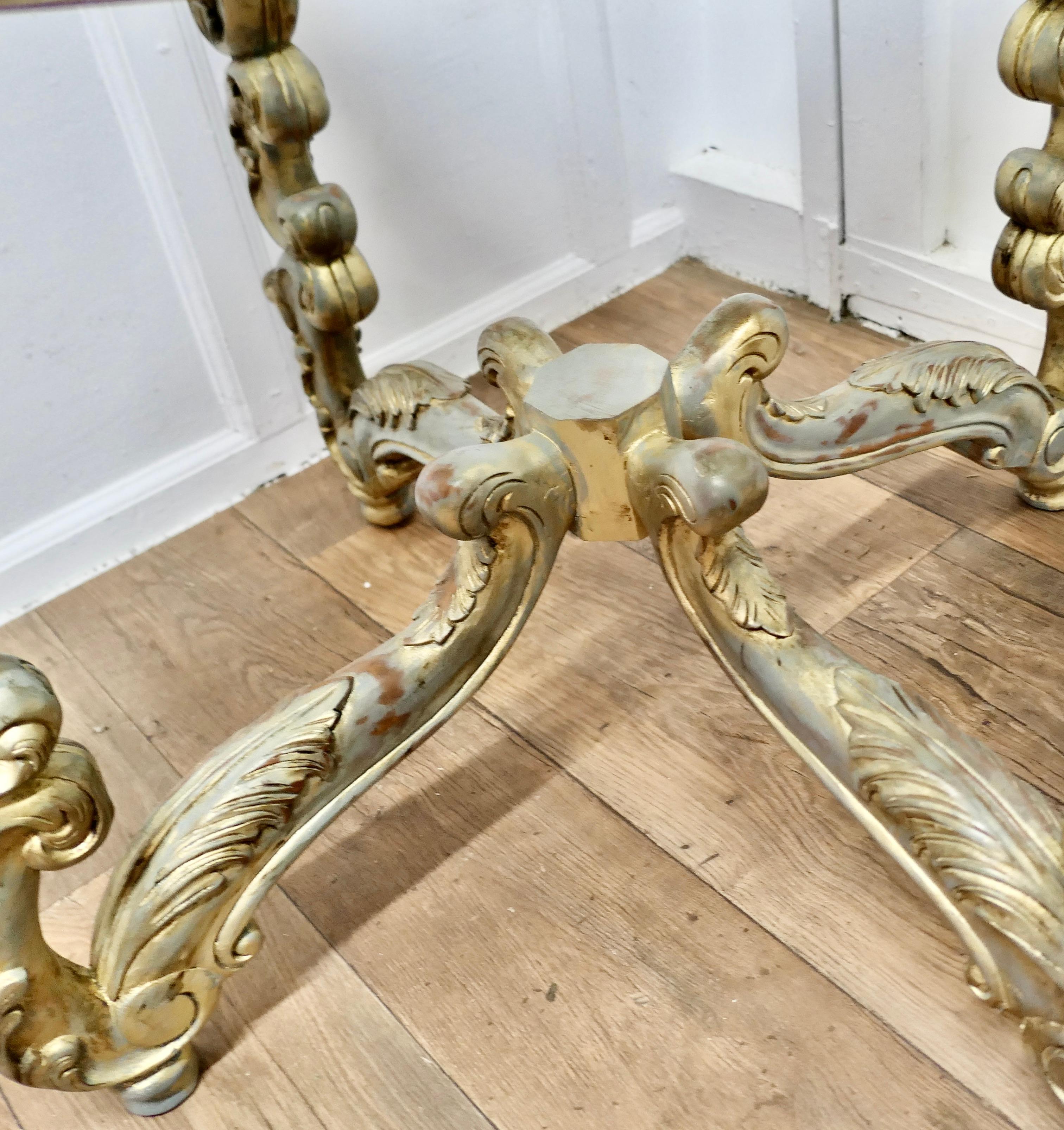  French Baroque Style Carved and Painted Occasional Table    For Sale 3