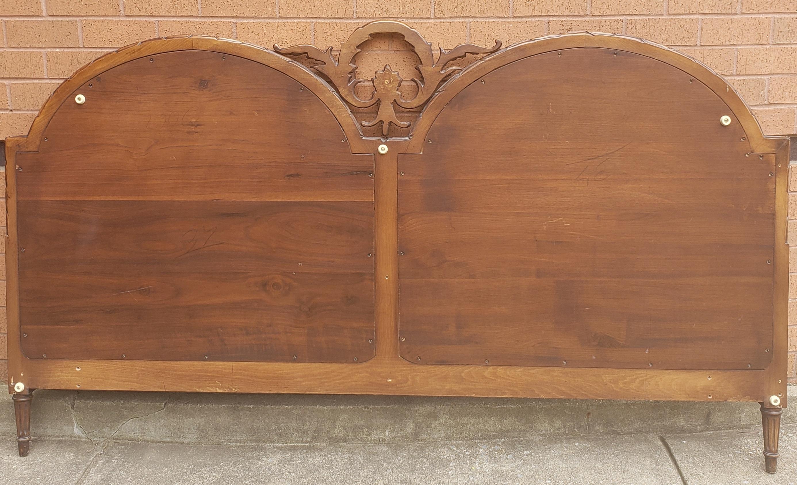 French Baroque Style Carved Mahogany King Size Headboard 4