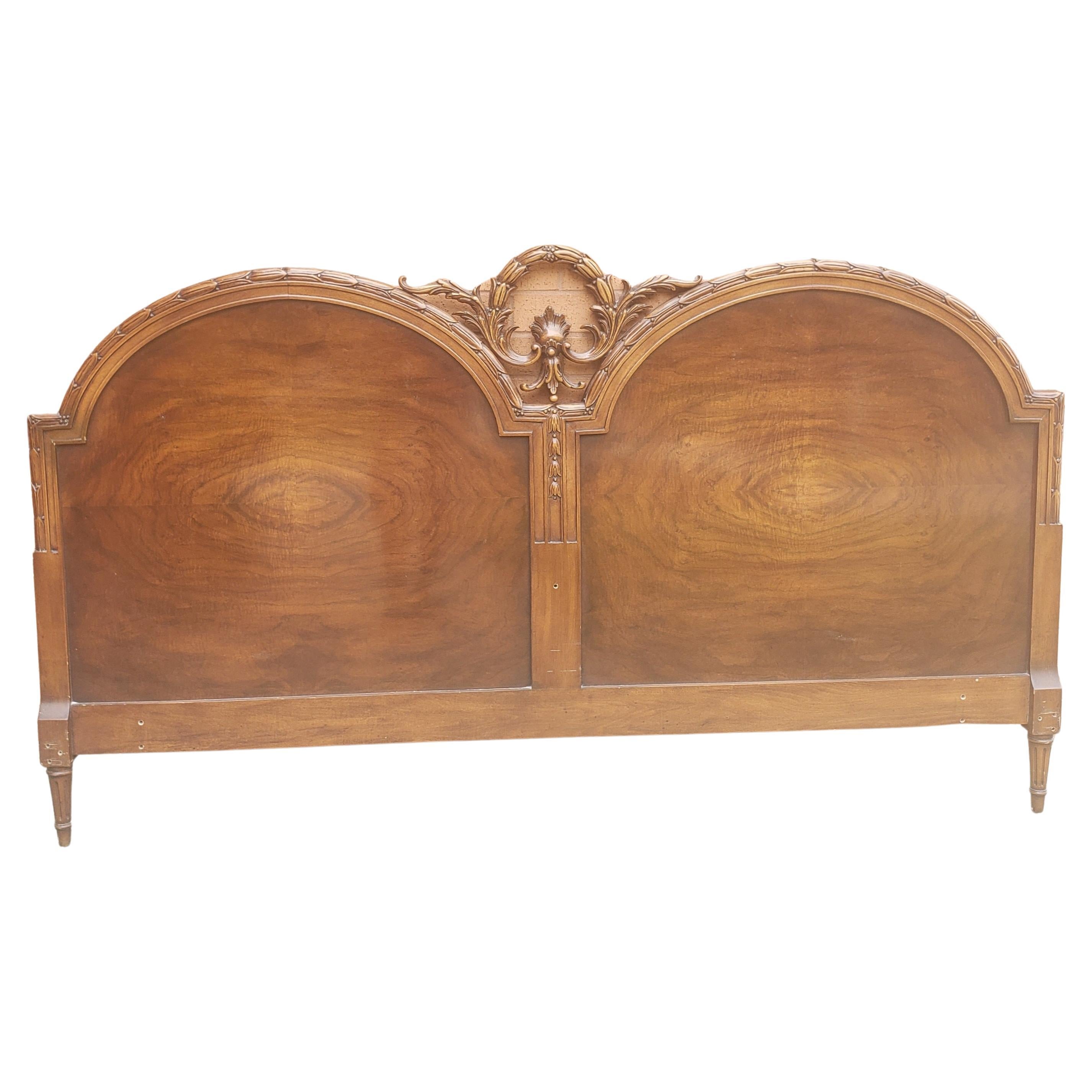Baroque Revival French Baroque Style Carved Mahogany King Size Headboard