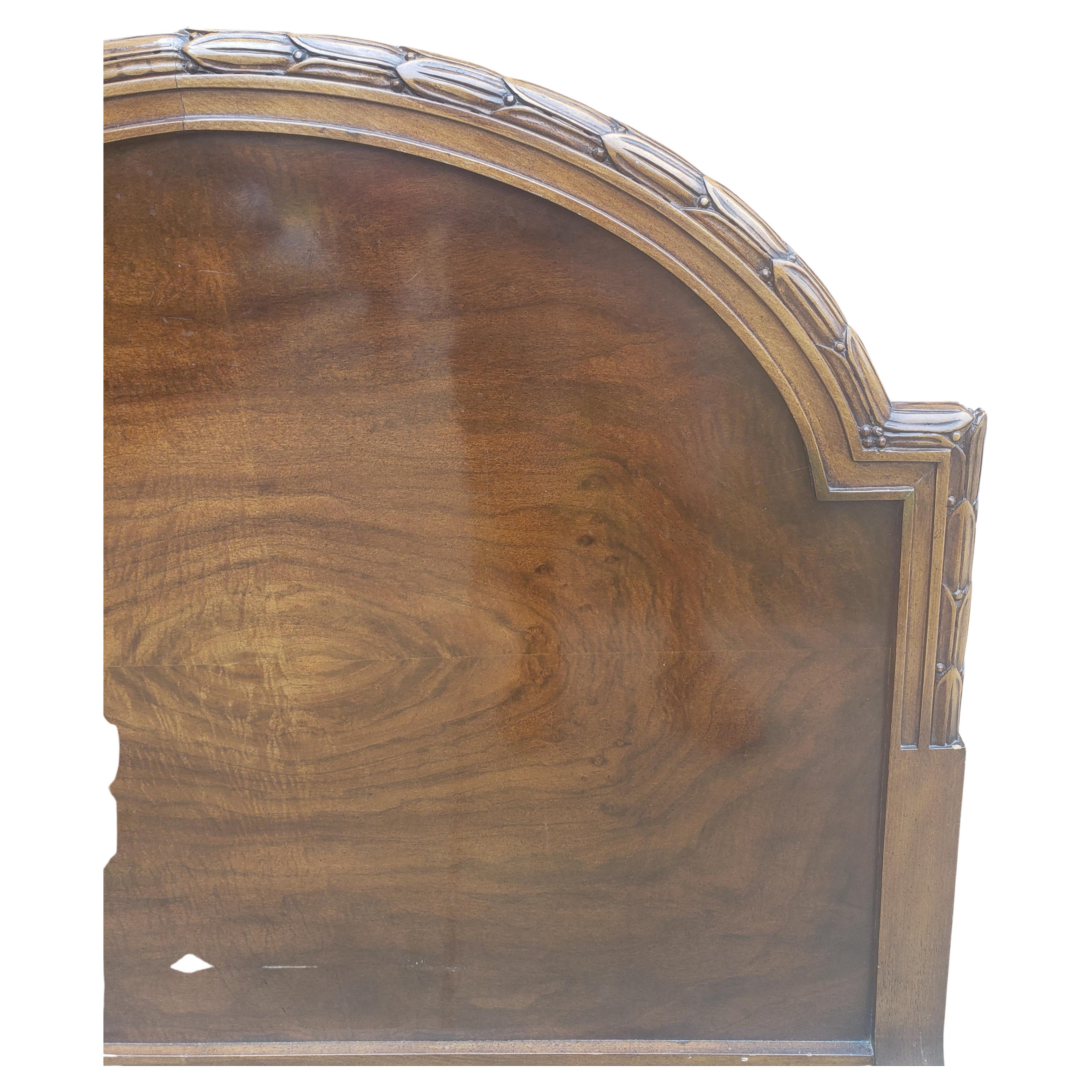 French Baroque Style Carved Mahogany King Size Headboard In Good Condition In Germantown, MD