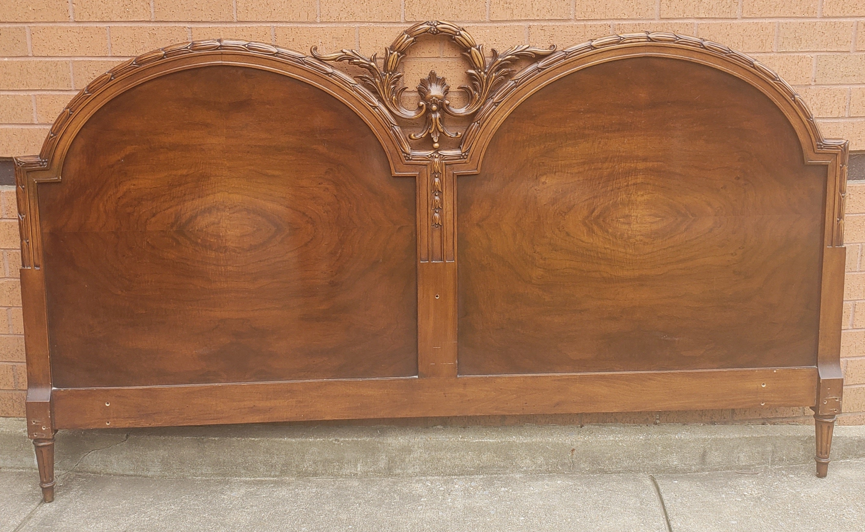 French Baroque Style Carved Mahogany King Size Headboard 2
