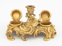French Baroque Style Gilt Bronze Dore Desk Stand