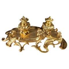 French Baroque-Style Inkwell, 19th Century