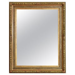 Antique French Baroque Style Large Carved & Gilt Gesso Mirror, 2nd half 19th century