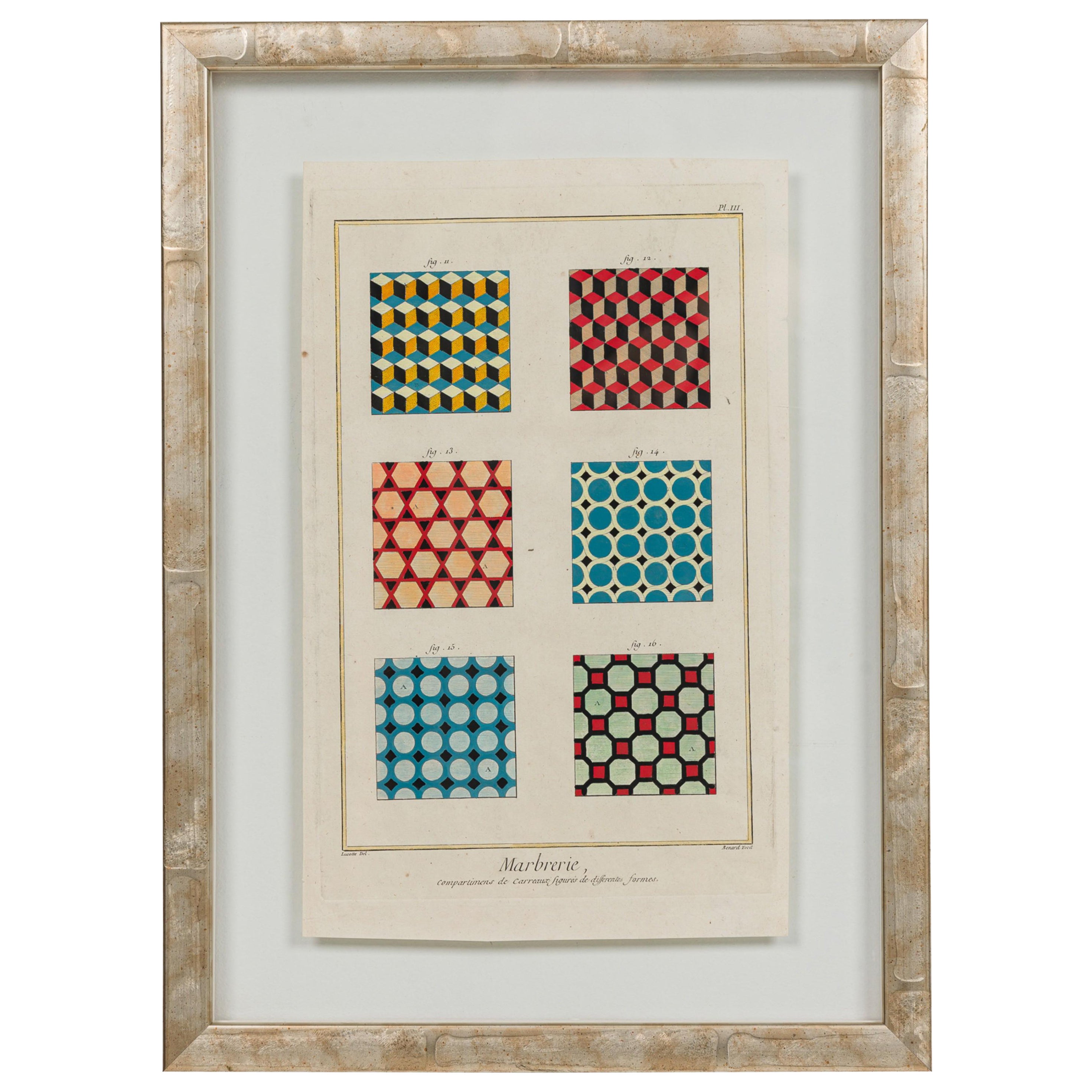 French Baroque Style Marbrerie Print Titled: "Plate III"