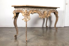 French Baroque Style Painted and Giltwood Fragment Console Table