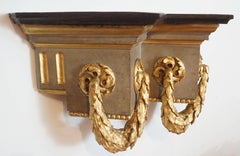 French Baroque Style Parcel-Gilt Carved Wood Wall Bracket, Sconce, or Shelf