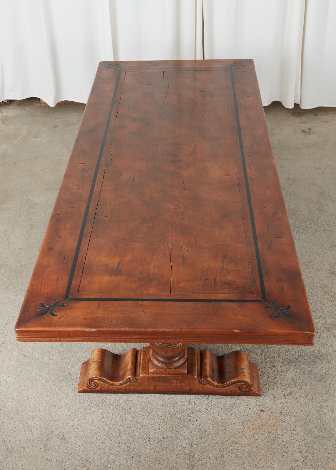 French Baroque Style Walnut Refectory Trestle Dining Table 10