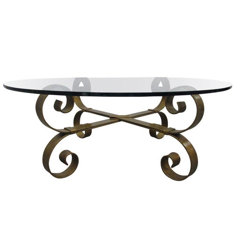 American French Baroque Style Wrought Iron Coffee Table