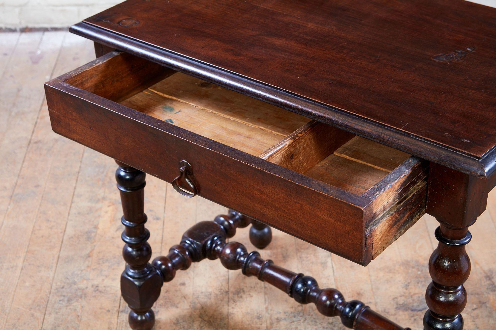French Baroque Walnut Side Table For Sale 7