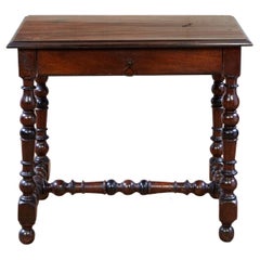 French Baroque Walnut Side Table