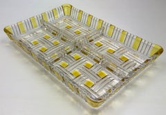 French Barware, Molded Glass Appetizer Serving Dish, circa 1950s
