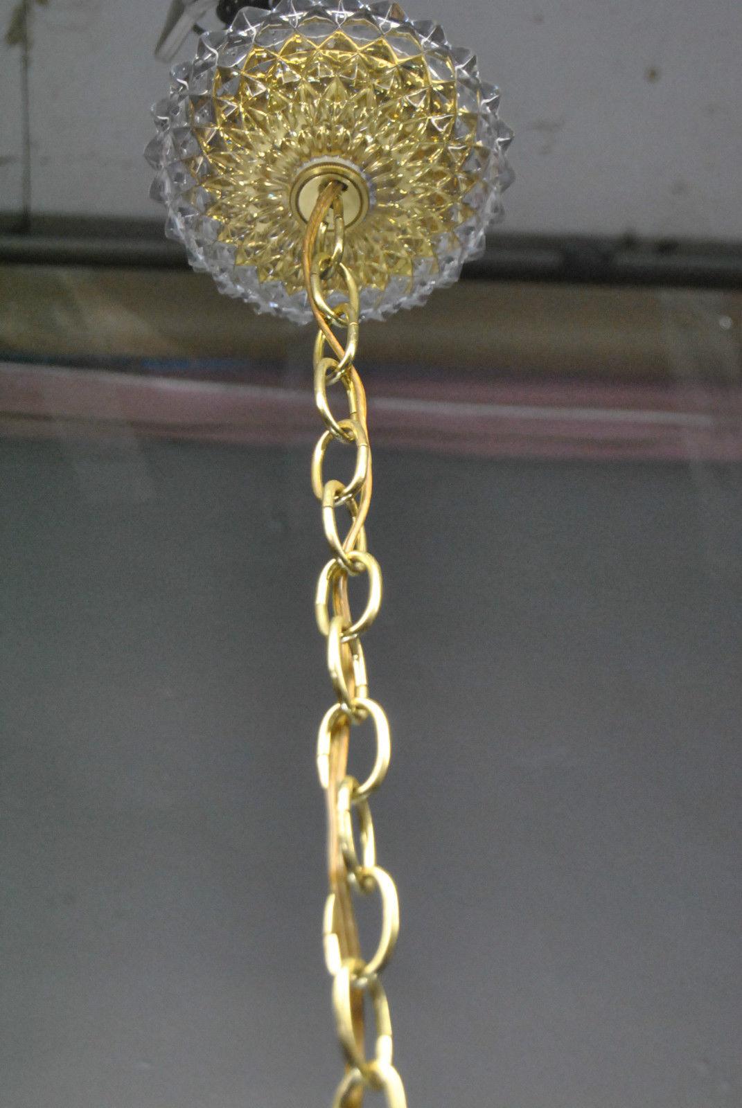 Late 20th Century French Basket Form Crystal Chandelier with Brass Frame For Sale