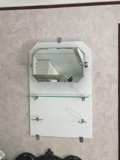 French Bathroom Adjustable Mirror with Shelf and Accessories from 1920s