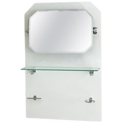 French Bathroom Adjustable Mirror with Shelf and Accessories from 1920s