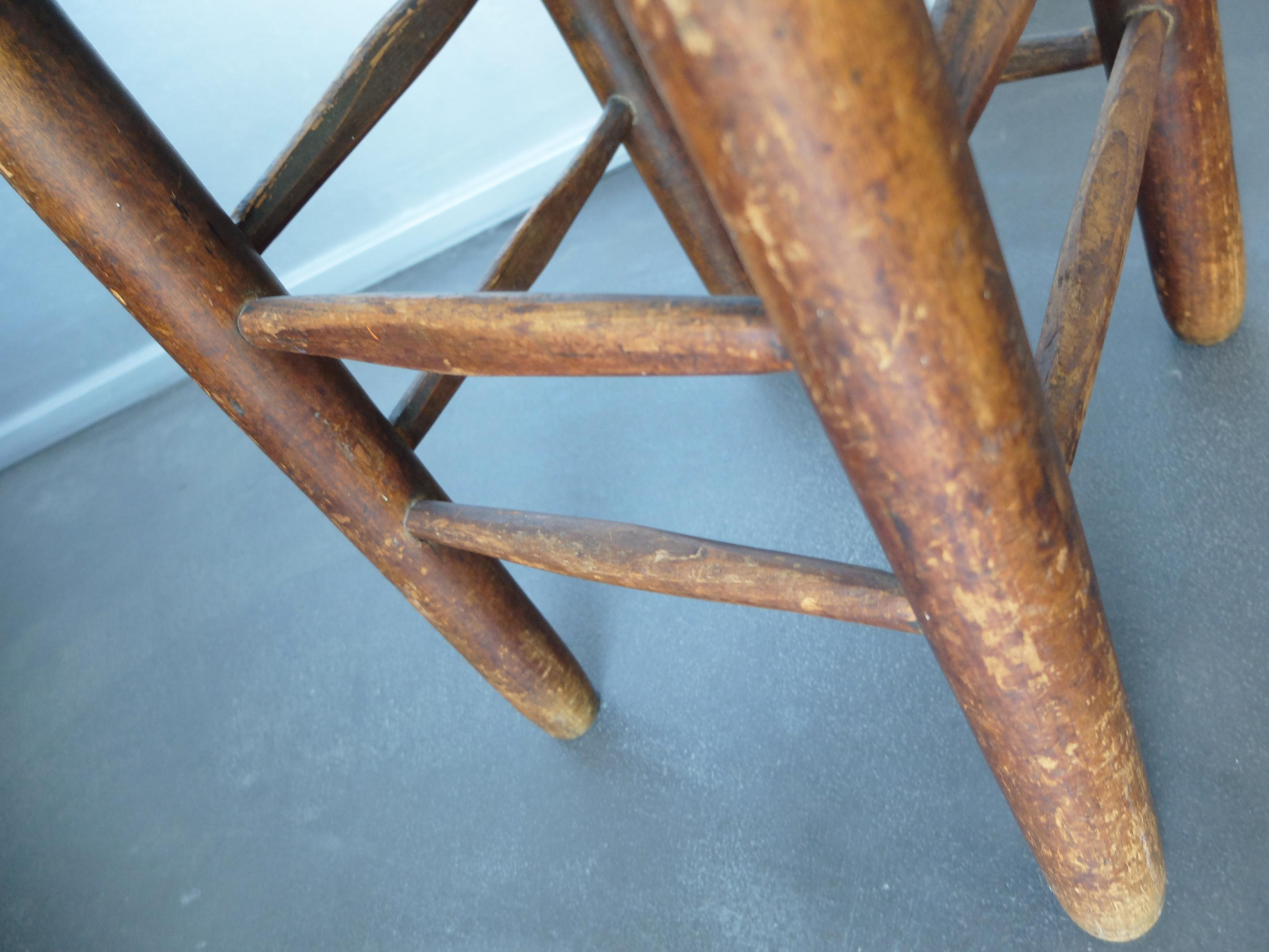 French Bauche Straw Stool, in the Style of Charlotte Perriand For Sale 2