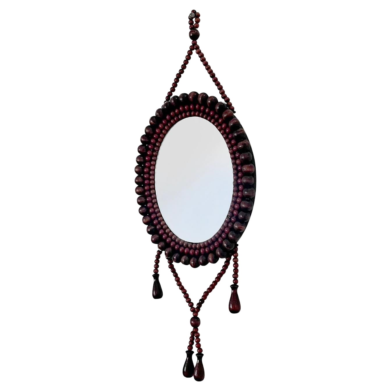 French Beaded Boudoir Mirror