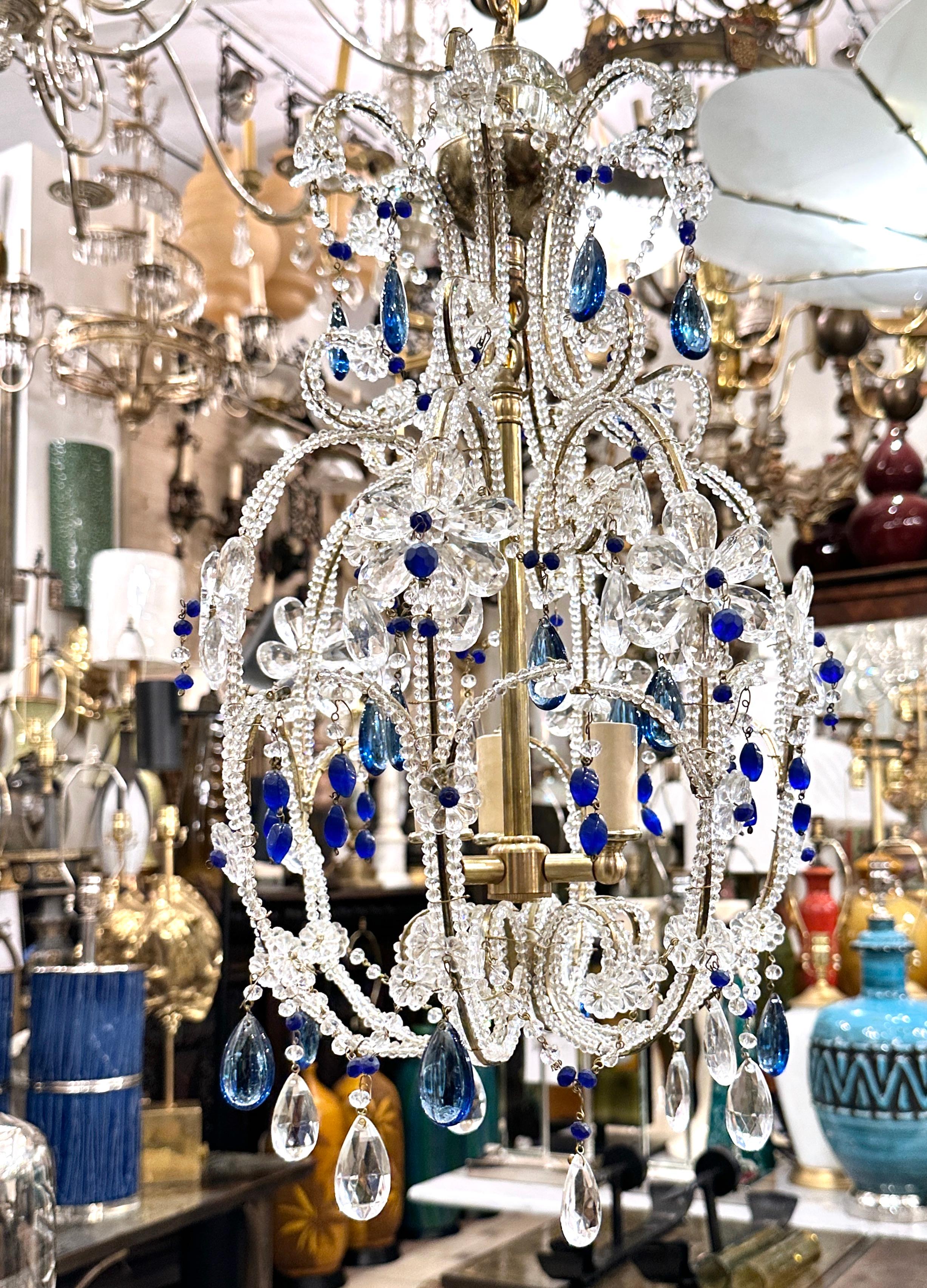 French Beaded Chandelier For Sale 1