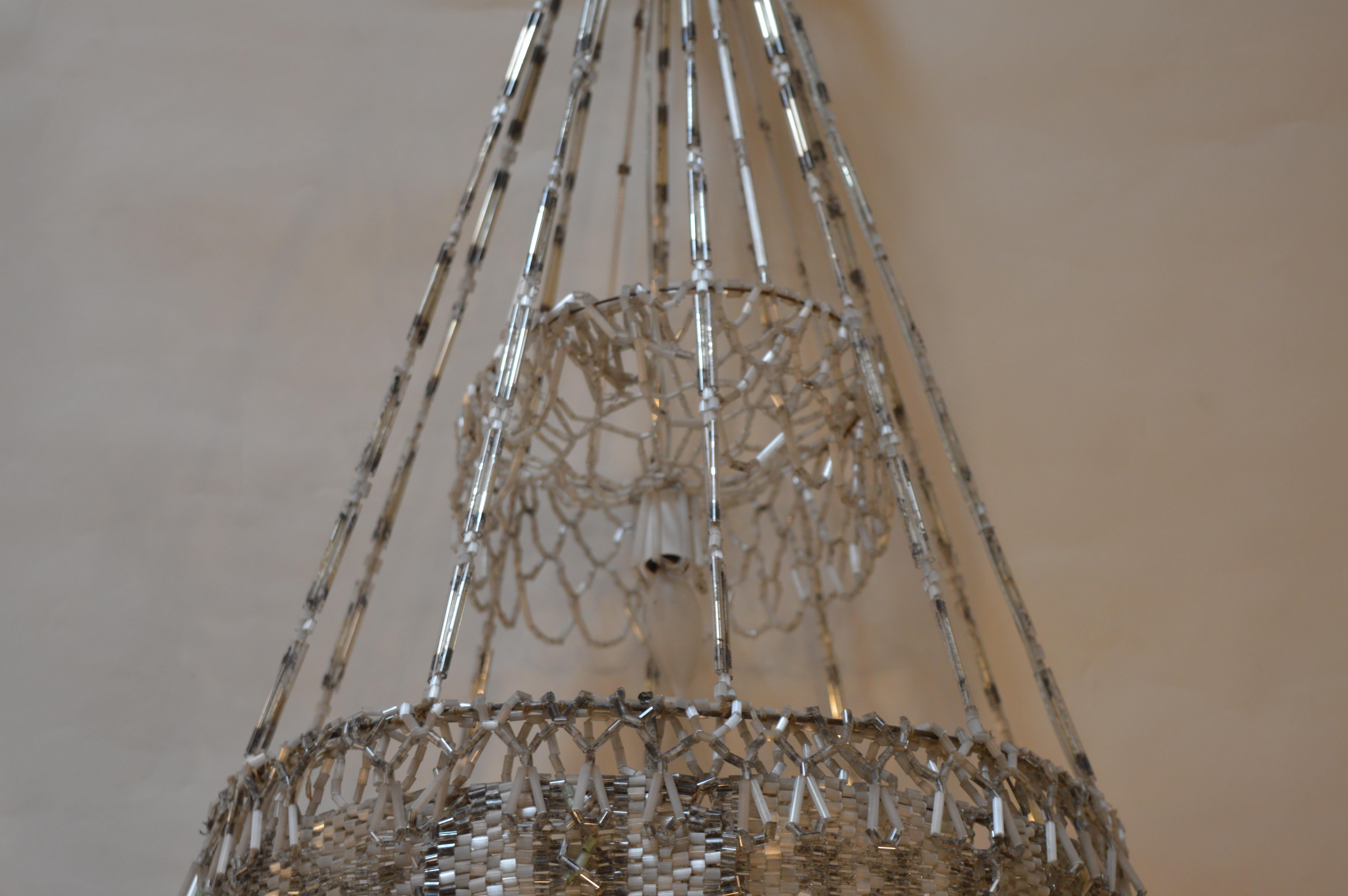 French Beaded Chandelier For Sale 2