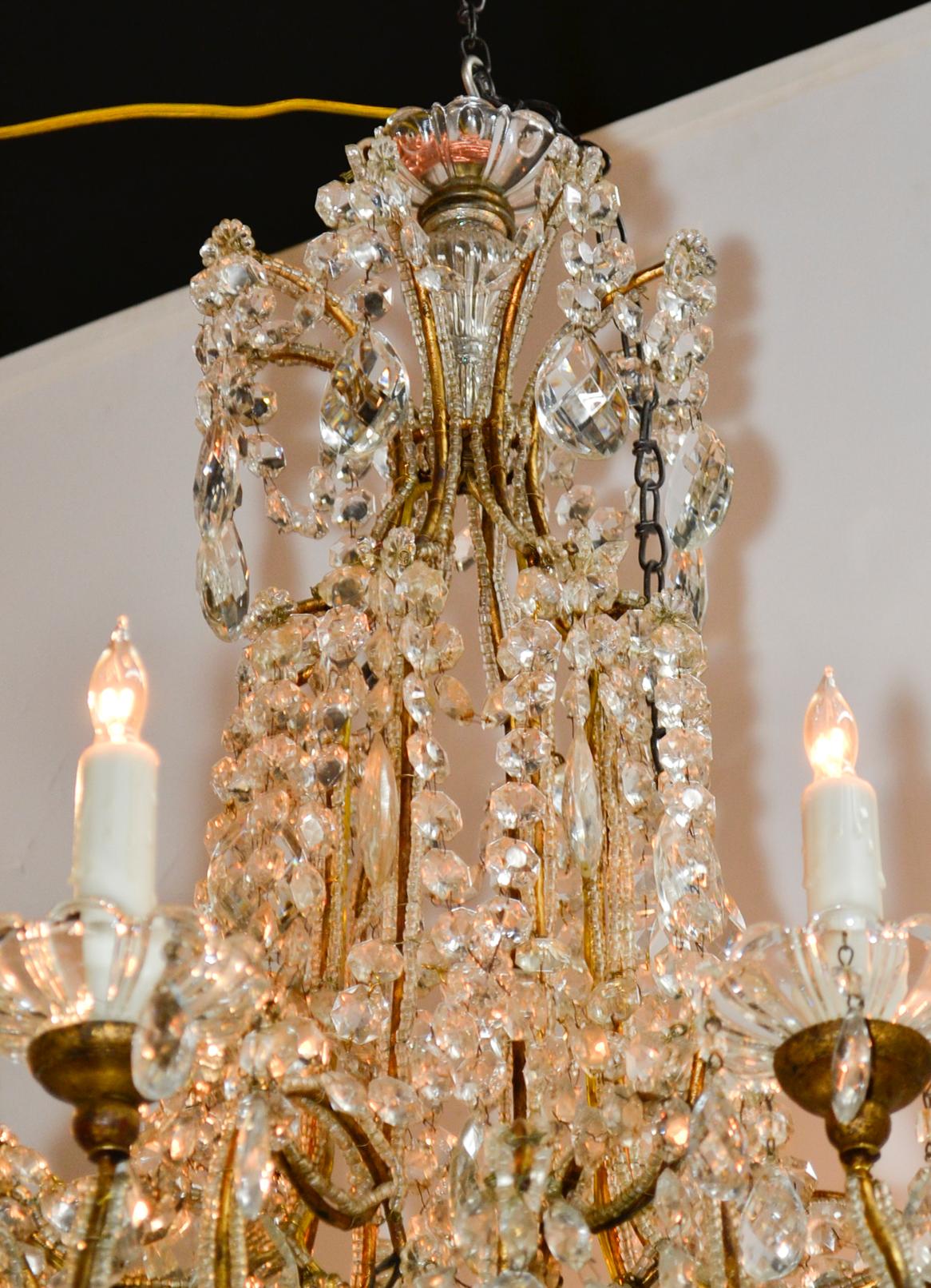 French Beaded Crystal Chandelier 2