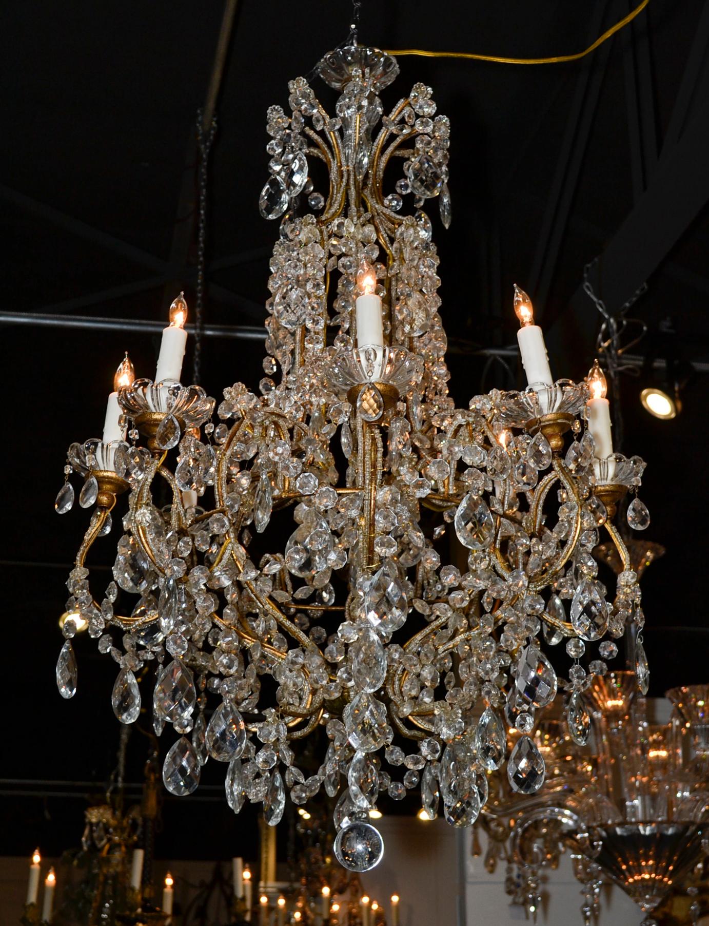 French Beaded Crystal Chandelier 4