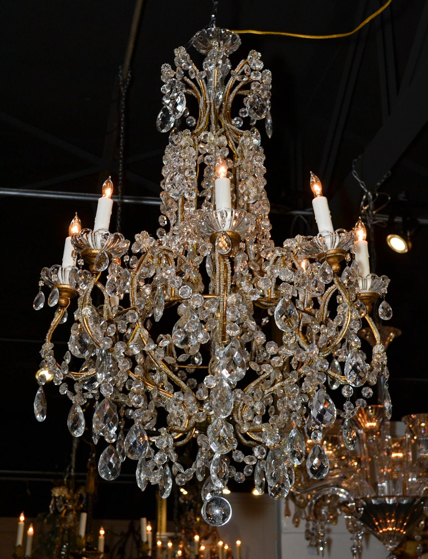 Lustre français en cristal perlé 2