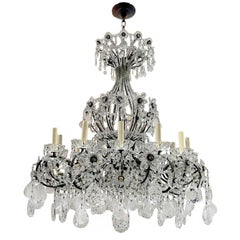 Antique French Beaded & Crystal Chandelier