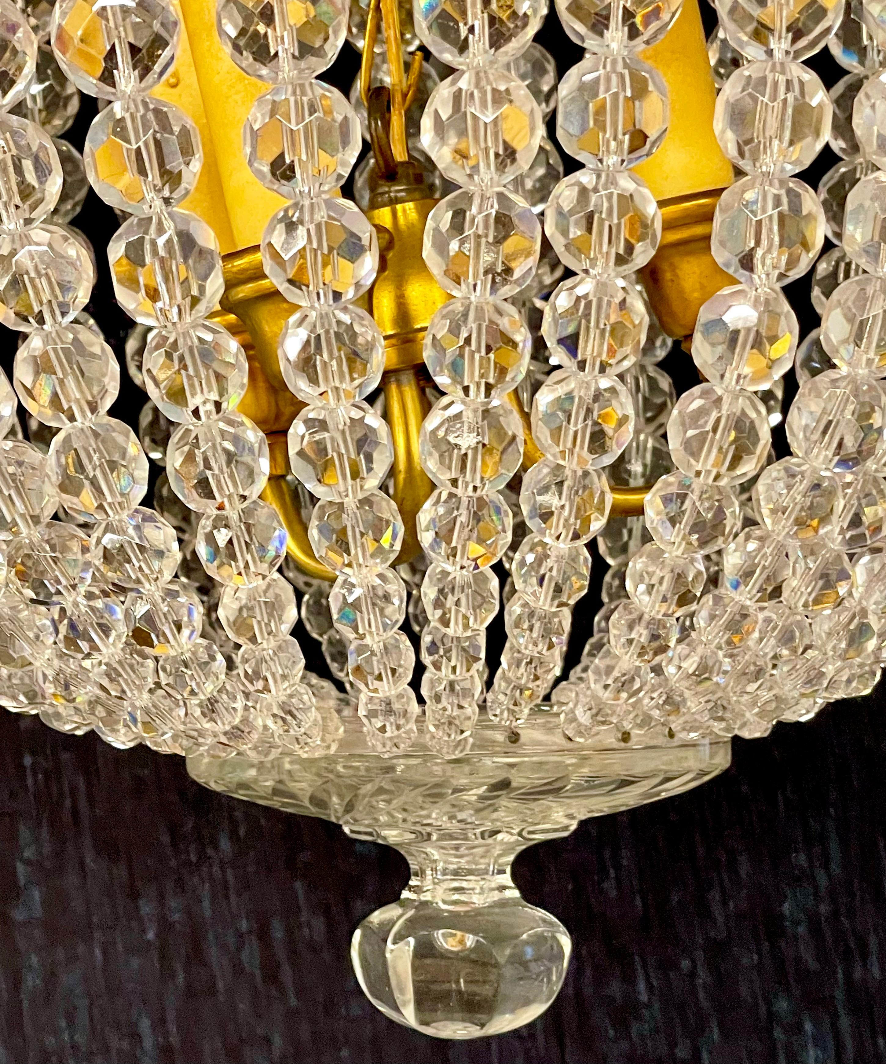 Mid-20th Century French Beaded Dome 9 Light Chandelier