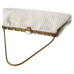 Bolso de noche con cuentas blanco francés