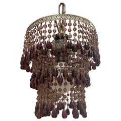 French Beaded Hanging Light Pendant