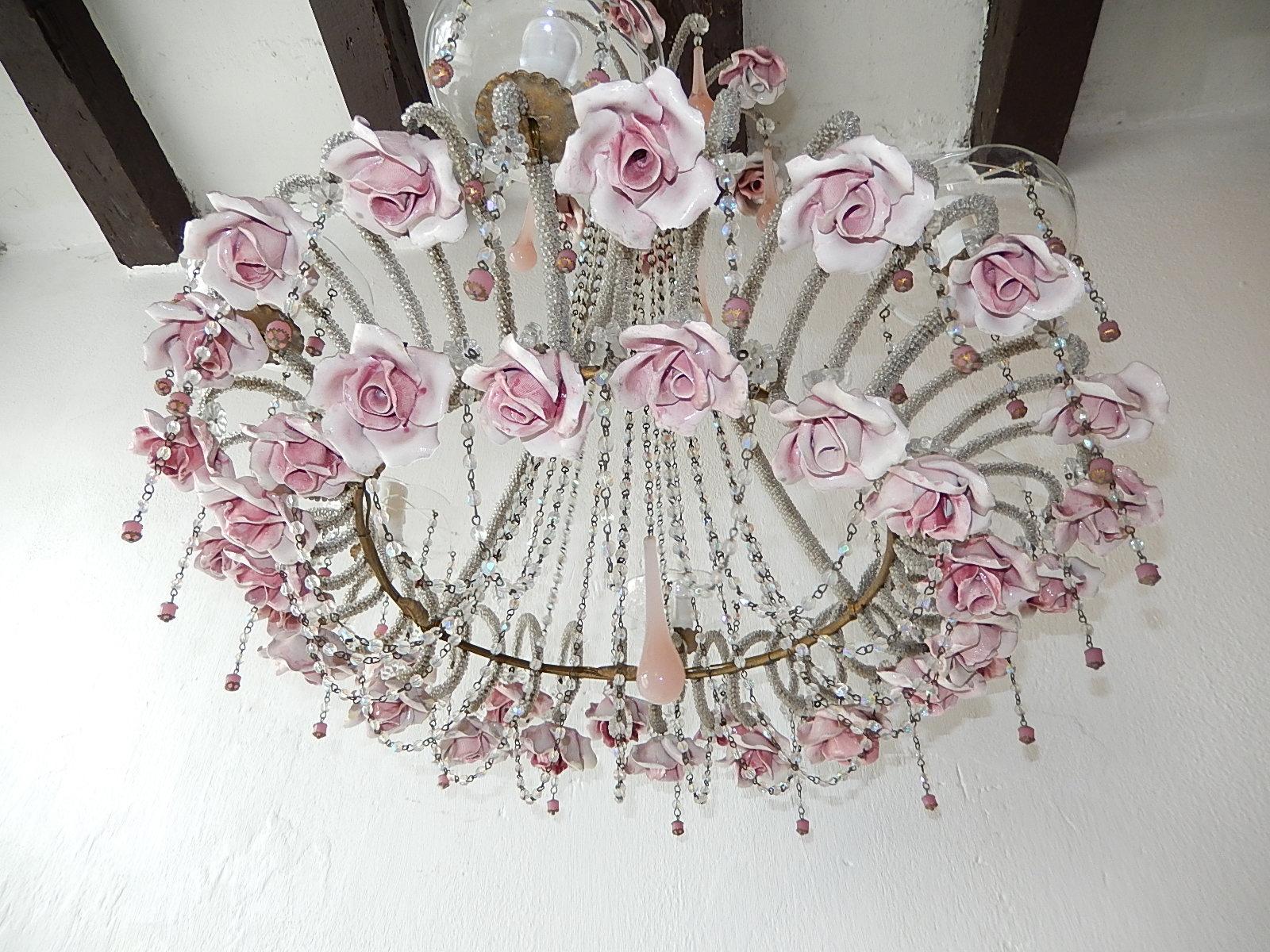 porcelain chandelier roses
