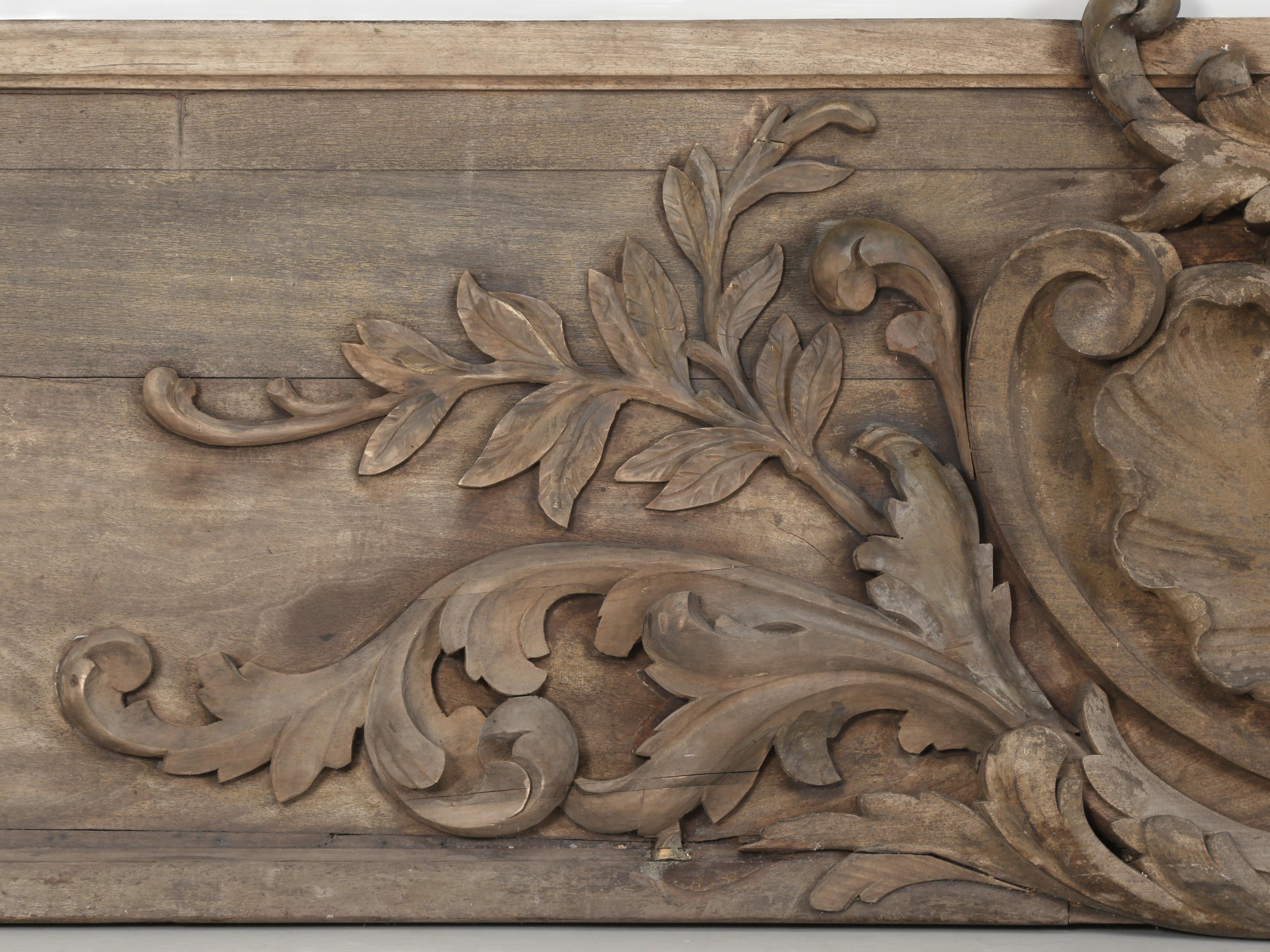 French Beaux-Arts 19th c Heavily Carved Mahogany Panel for Possible Headboard For Sale 4