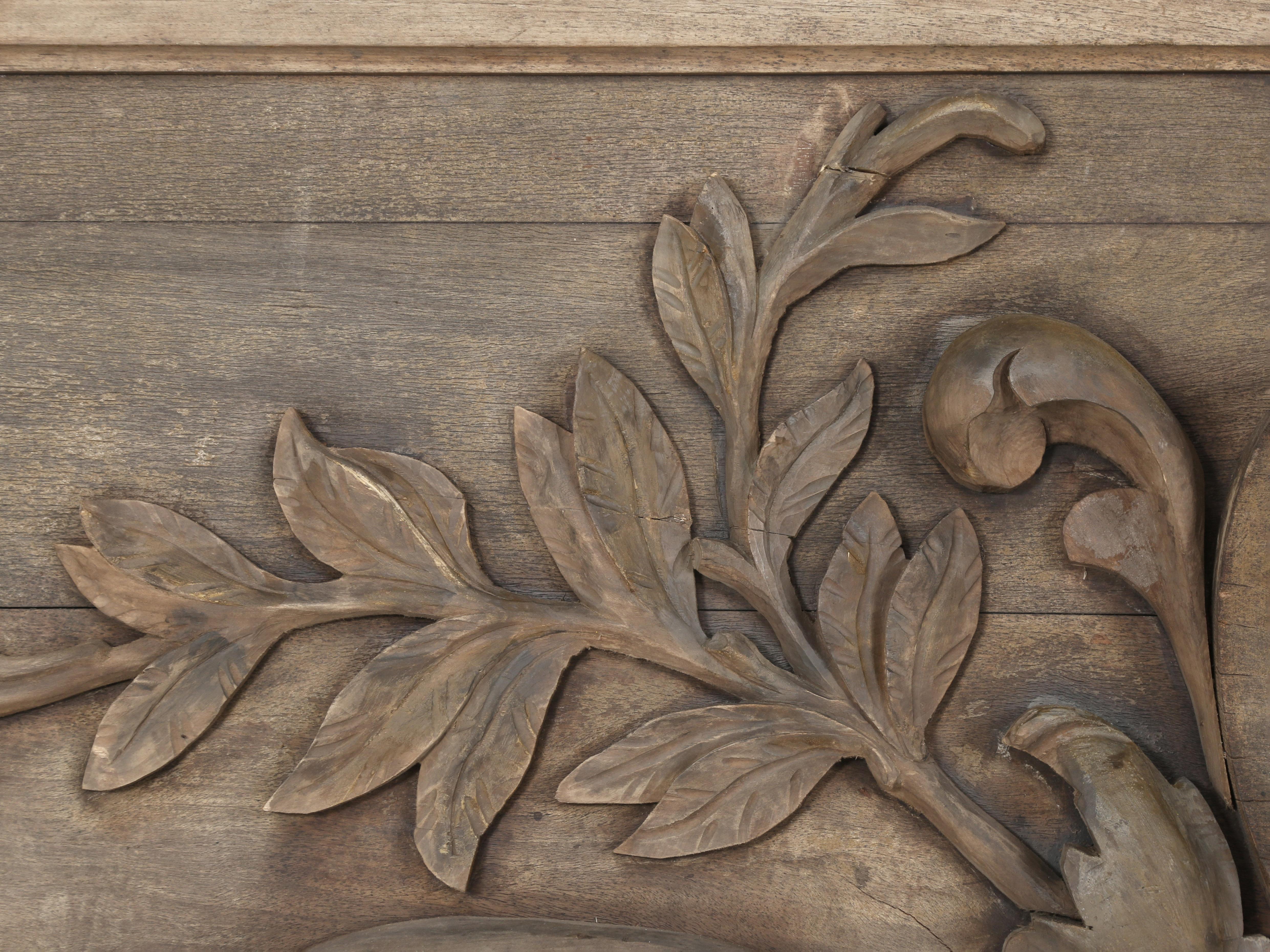 French Beaux-Arts 19th c Heavily Carved Mahogany Panel for Possible Headboard For Sale 5