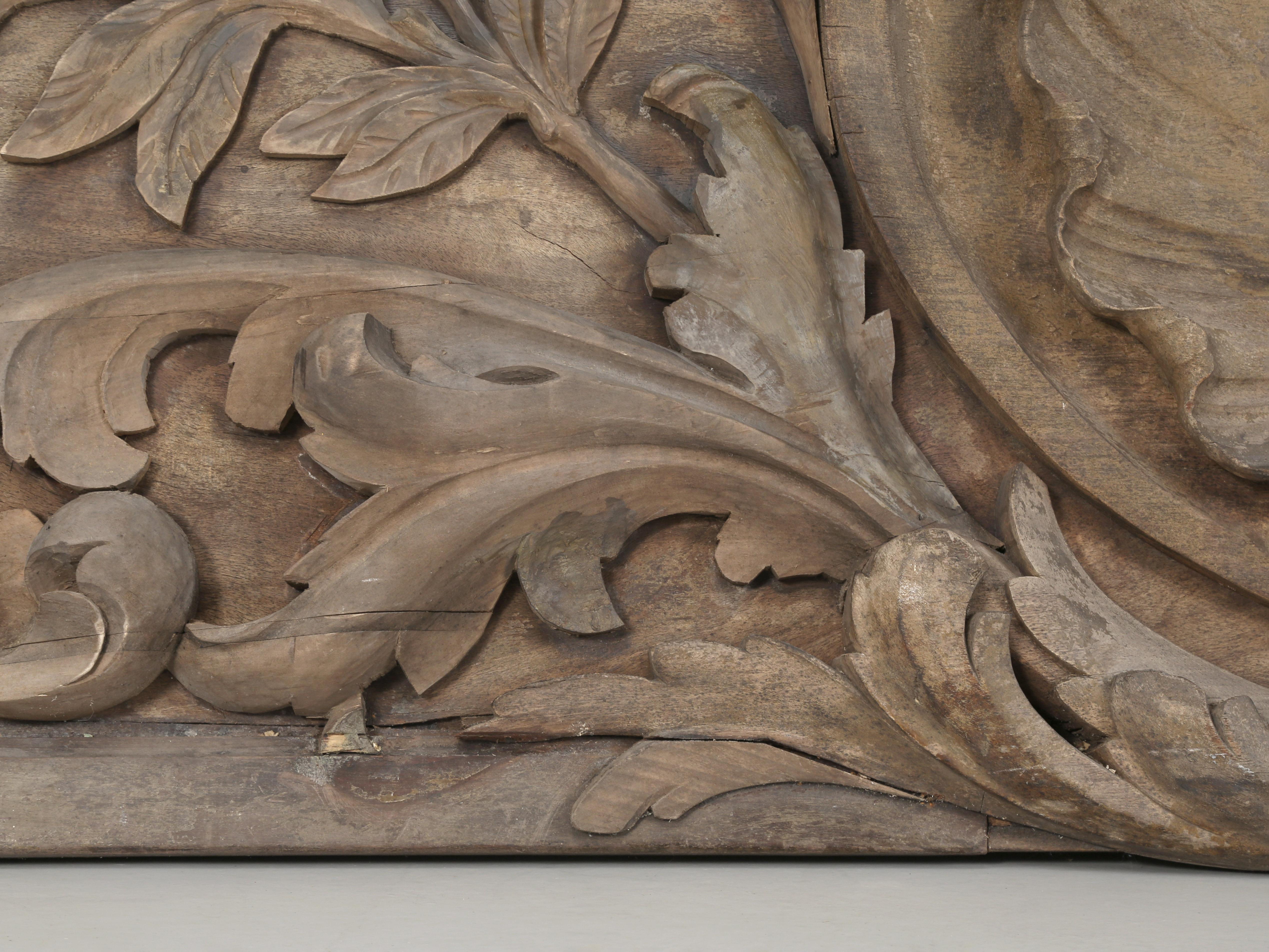 French Beaux-Arts 19th c Heavily Carved Mahogany Panel for Possible Headboard For Sale 6