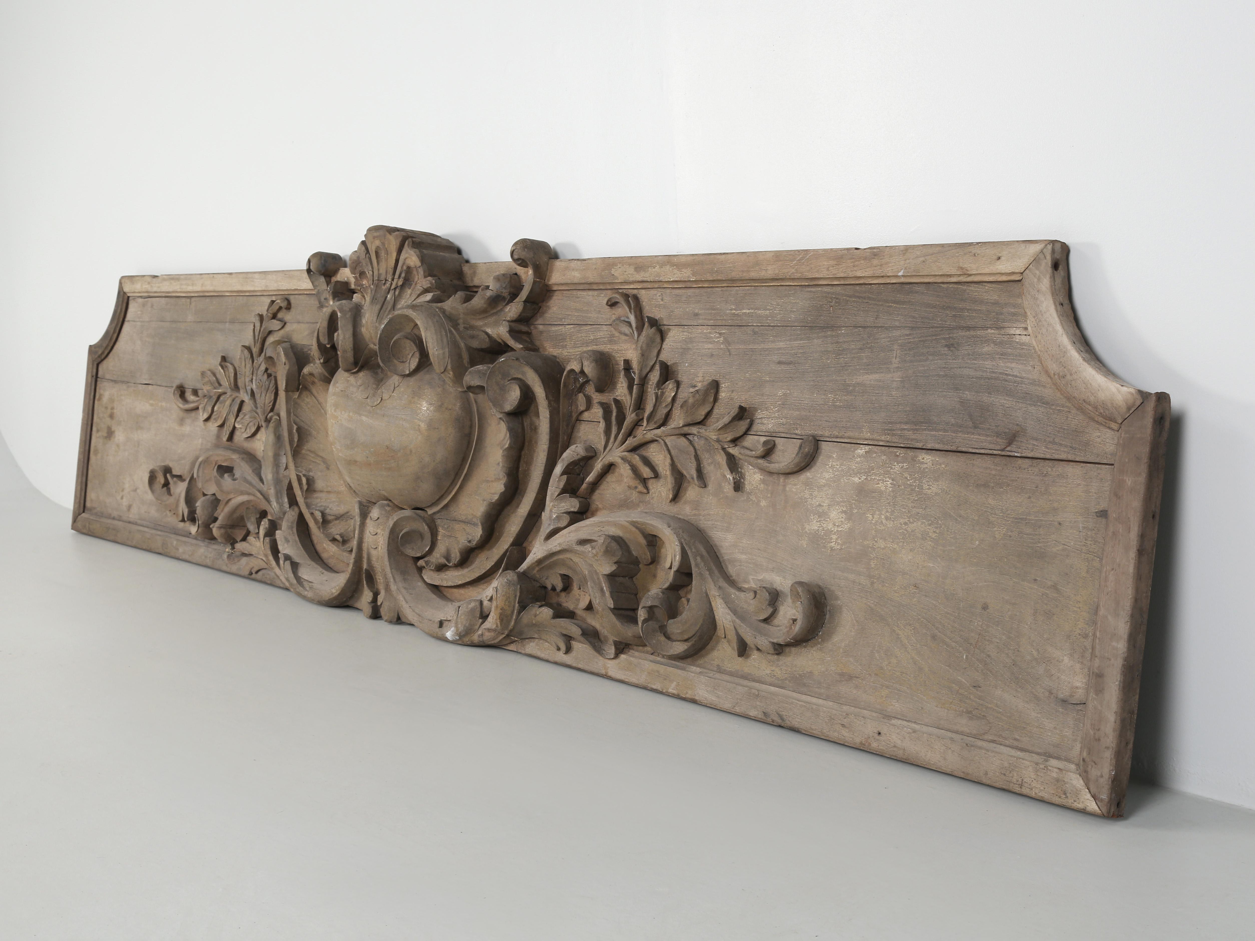 French Beaux-Arts 19th c Heavily Carved Mahogany Panel for Possible Headboard For Sale 9