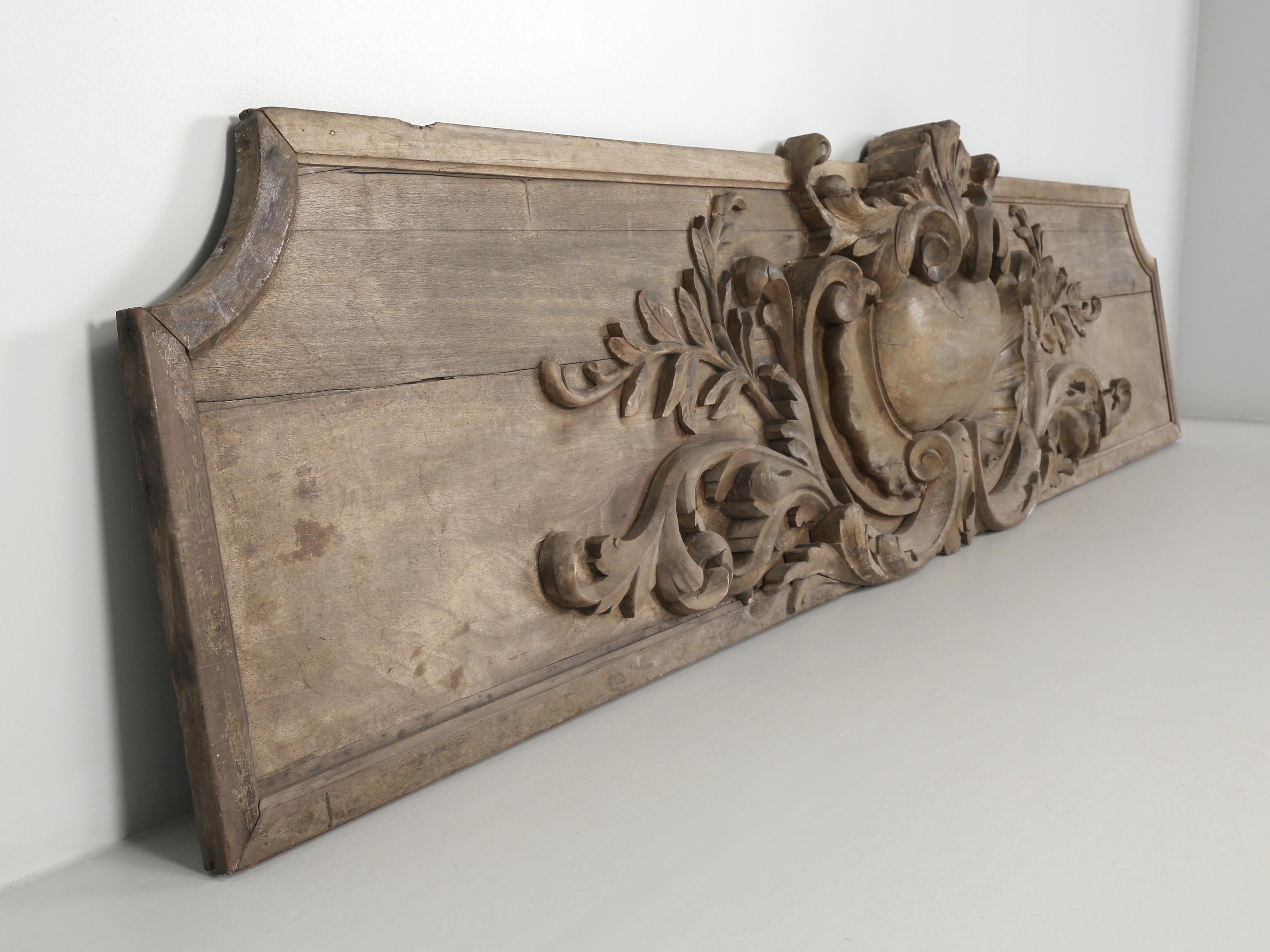 French Beaux-Arts 19th c Heavily Carved Mahogany Panel for Possible Headboard For Sale 10