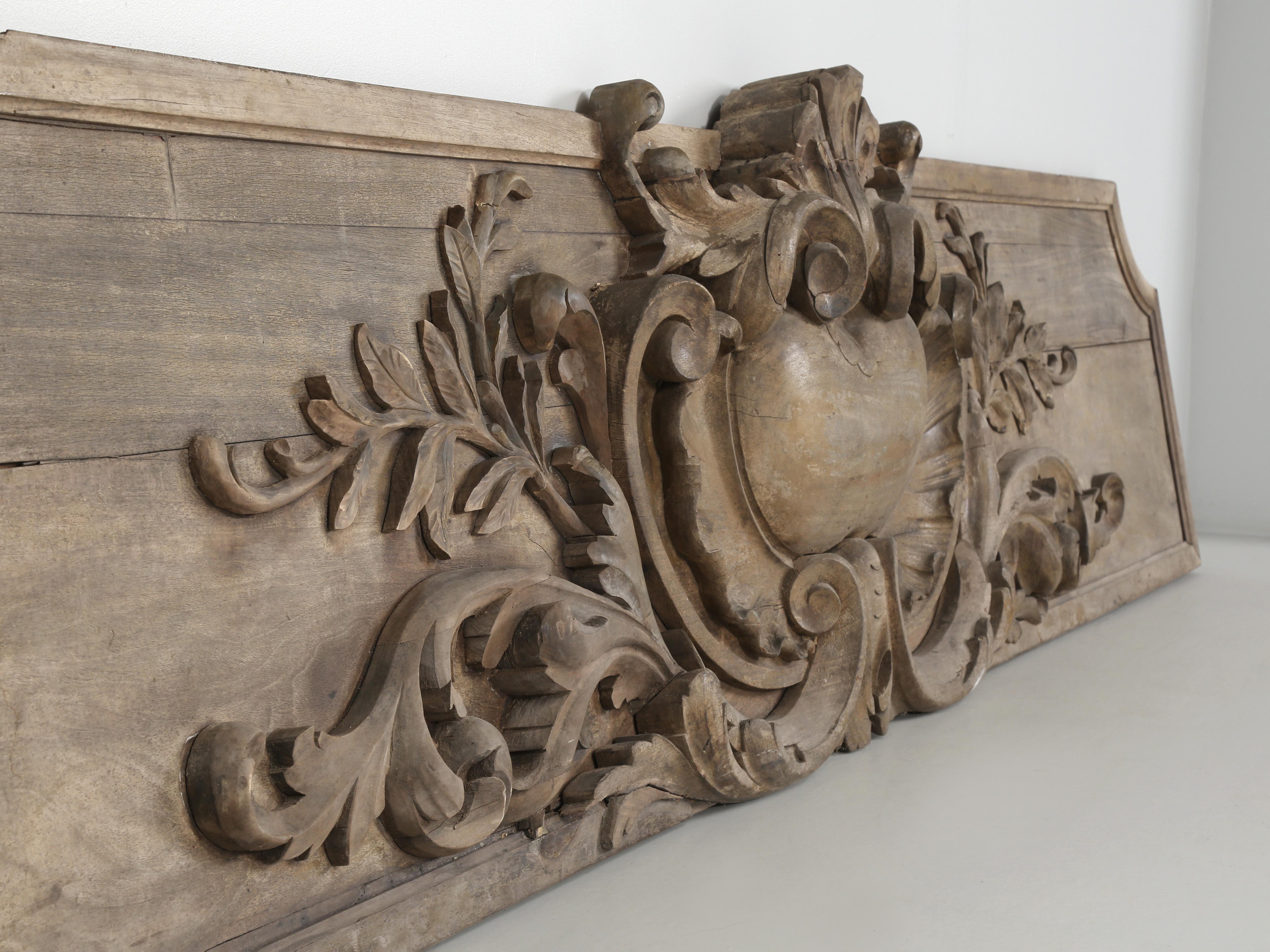 French Beaux-Arts 19th c Heavily Carved Mahogany Panel for Possible Headboard For Sale 11