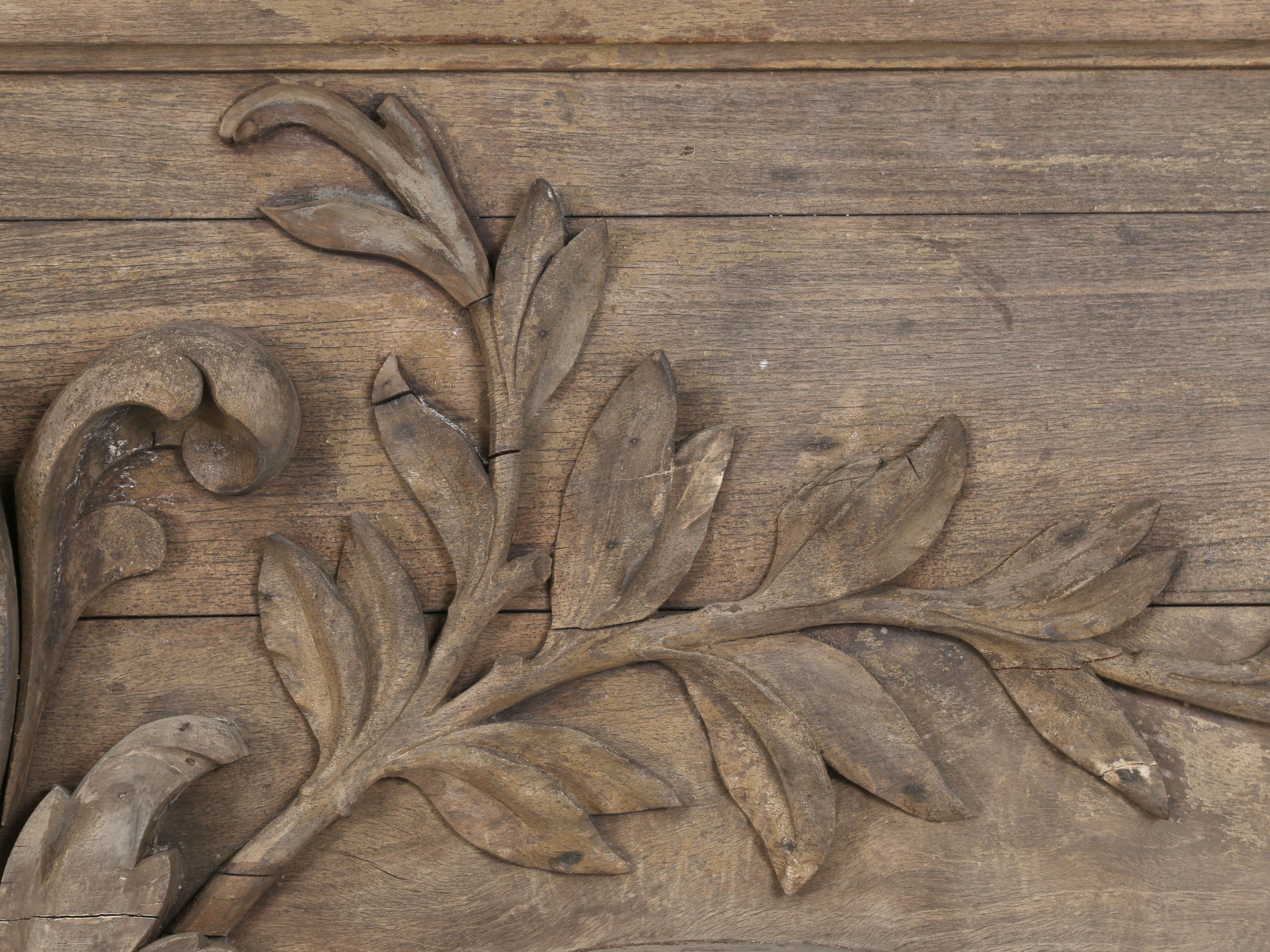 French Beaux-Arts 19th c Heavily Carved Mahogany Panel for Possible Headboard For Sale 2