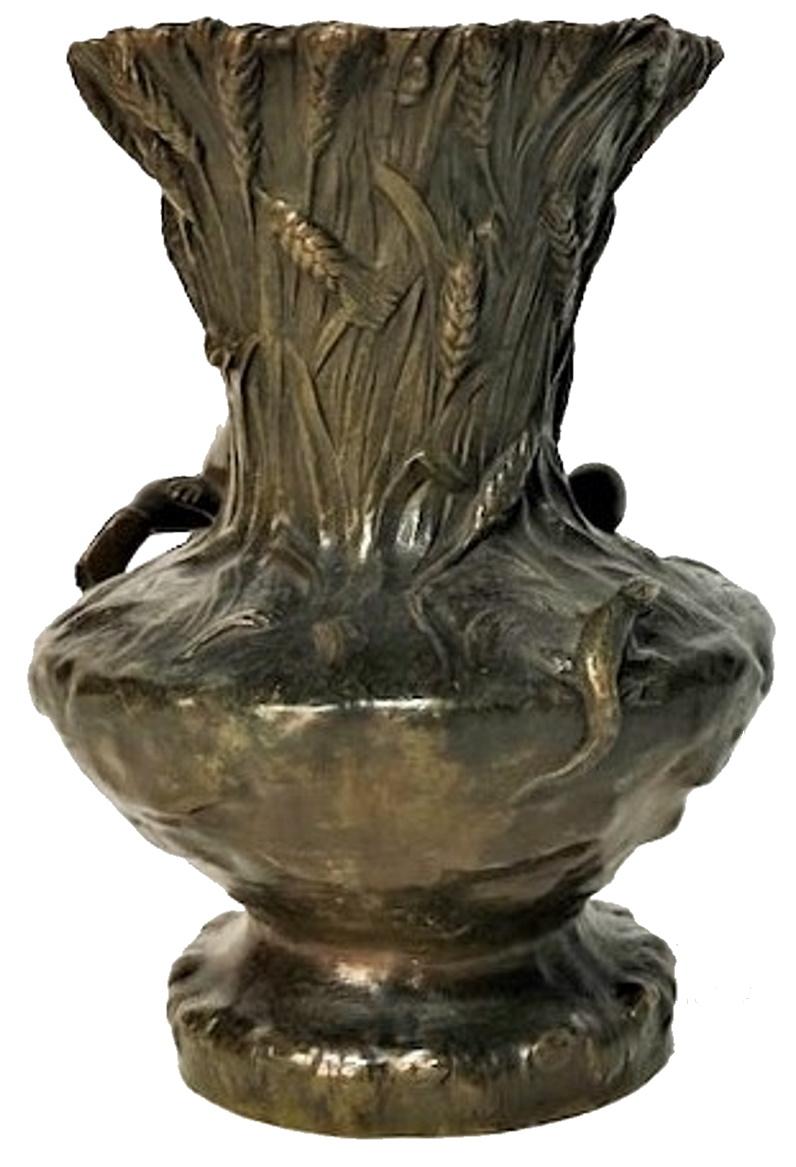 Französische Beaux-Arts-Vase aus patinierter Bronze von A. Bofill, ca. 1900 (Patiniert) im Angebot