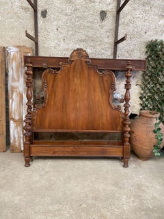 French Bed 4 Poster King 19th Century Low Footboard