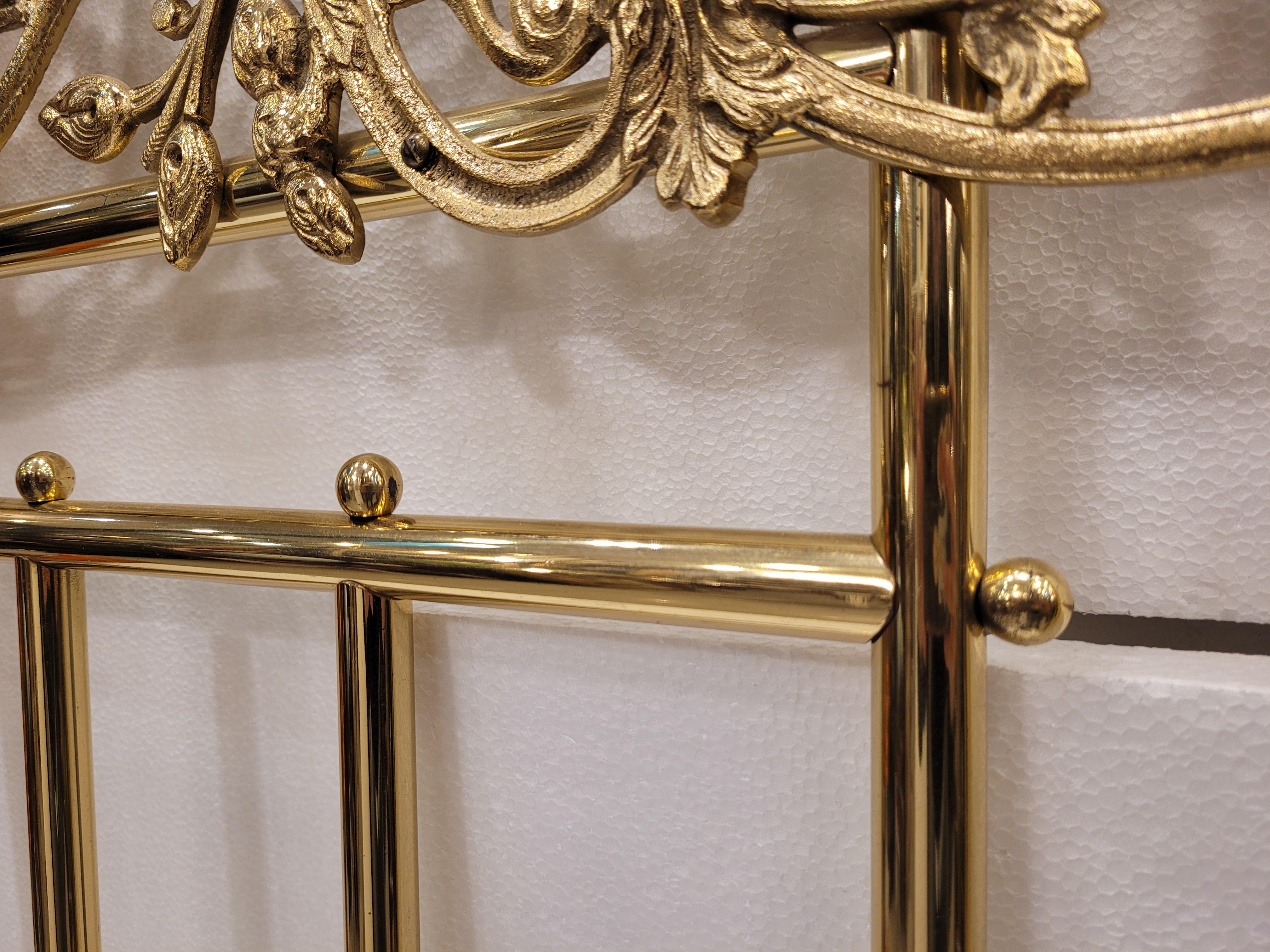 French Bed Headboards in golden bronze Bed Frame  For Sale 9