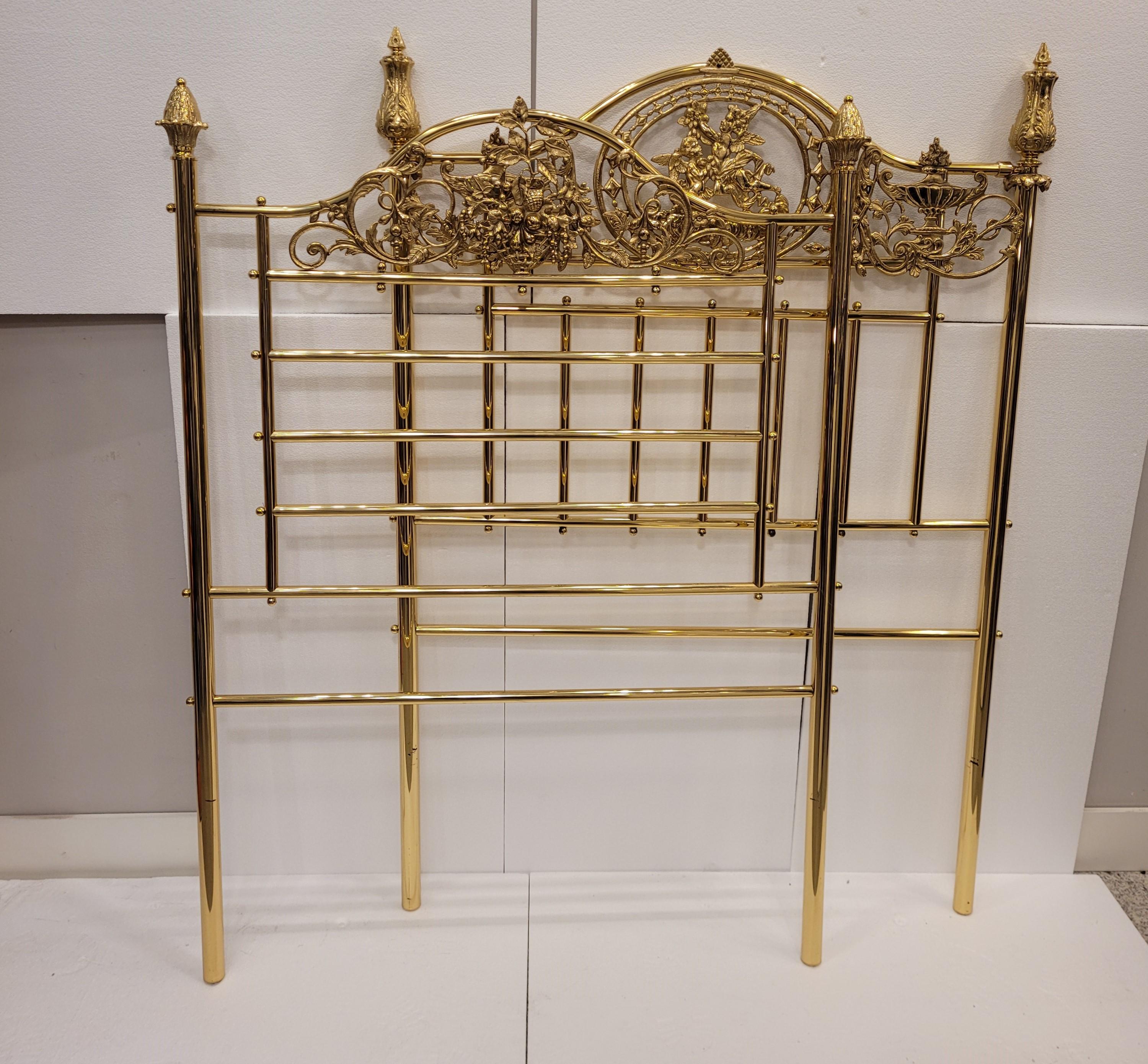 Napoleon III French Bed Headboards in golden bronze Bed Frame  For Sale